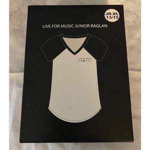 NWT "Live For Music" Raglan Shirt- Juniors Size XL
